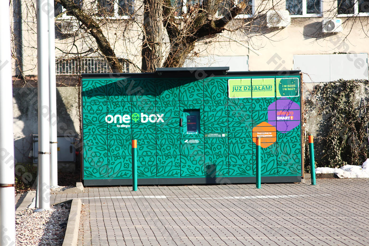 Allegro automat paczkowy One Box paczkomat zielony automat