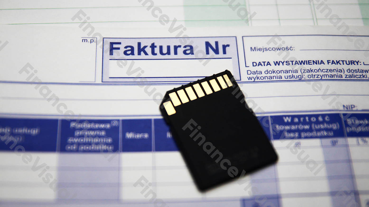 Faktura cyfrowa karta pamięci działalność gospodarcza