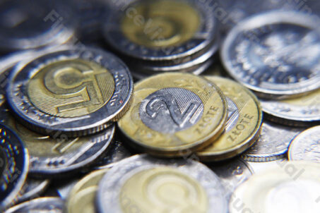 Monety złoty PLN pieniądze
