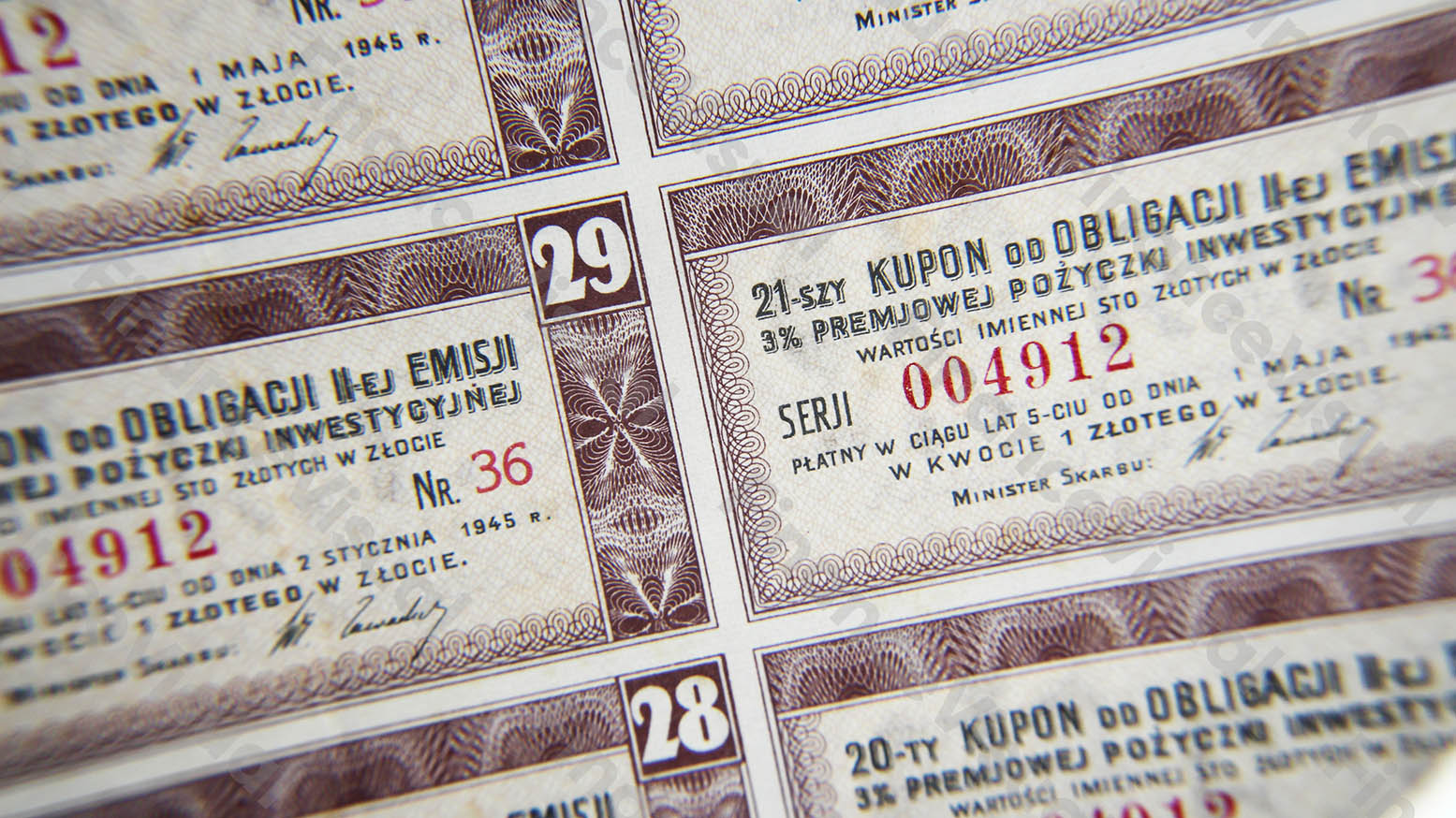 Obligacje przedwojenne kupon