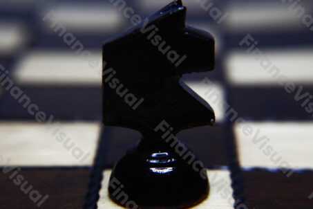 Szachy skoczek czarny koń