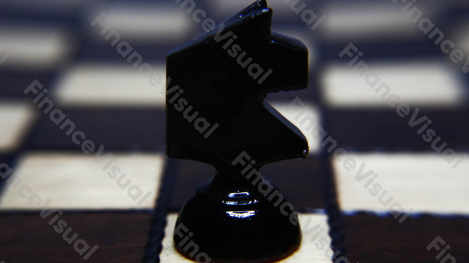 Szachy skoczek czarny koń