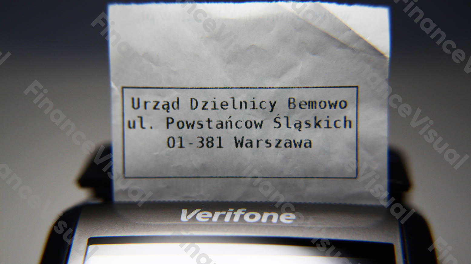 Terminal płatniczy Verifone paragon Urząd Dzielnicy Bemowo
