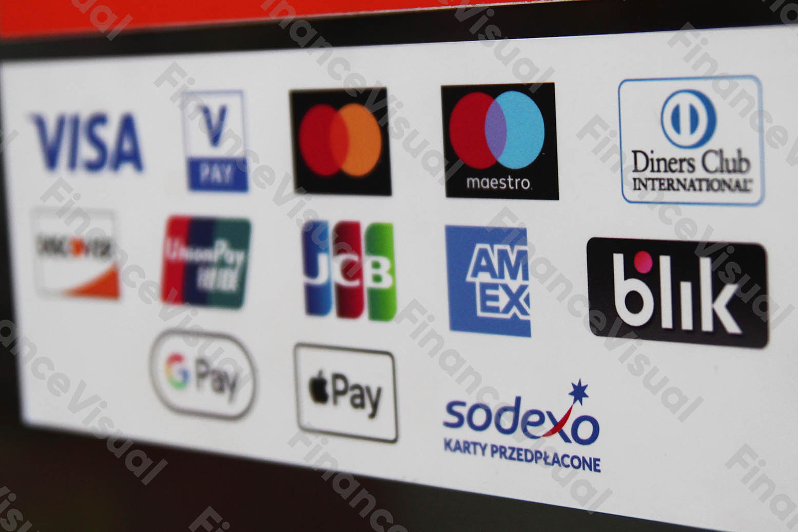 Blik Visa VPay Mastercard Maestro Diners Club Union Pay JCB AMEx GPay Apple Pay Sodexo