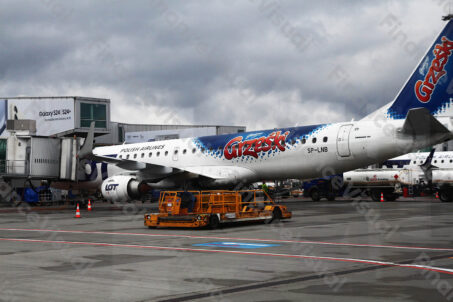 LOT Grześki reklama samolot