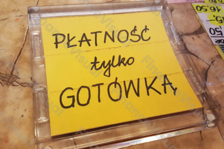 Płatność tylko gotówką