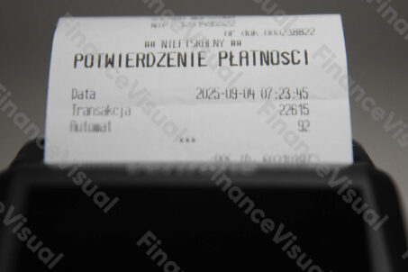 Potwierdzenie płatności terminal