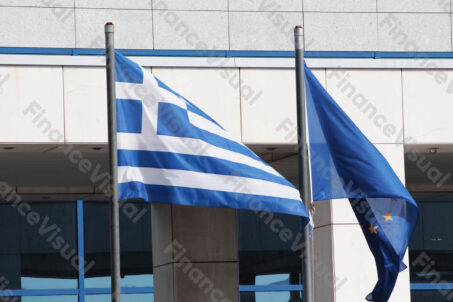 Flaga Grecji i UE