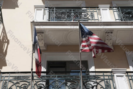 Flaga USA - flaga Francji 1