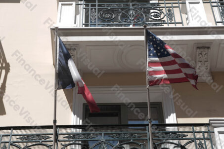Flaga USA - flaga Francji 2